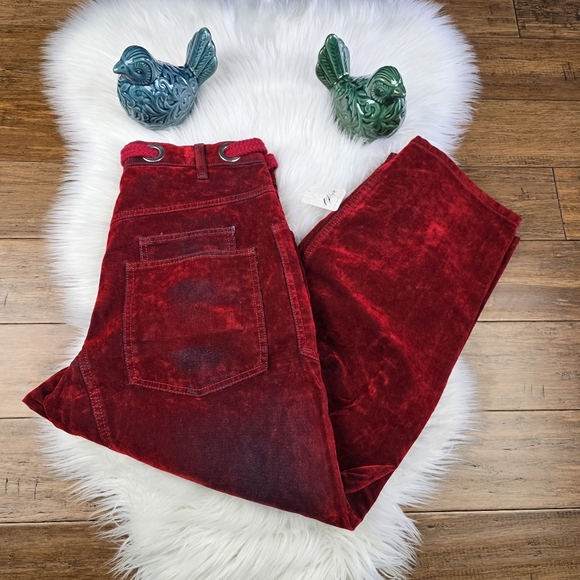 We The Free RARE Red Rio Flocked Moxie Barrel Jeans 28 - Picture 12 of 14